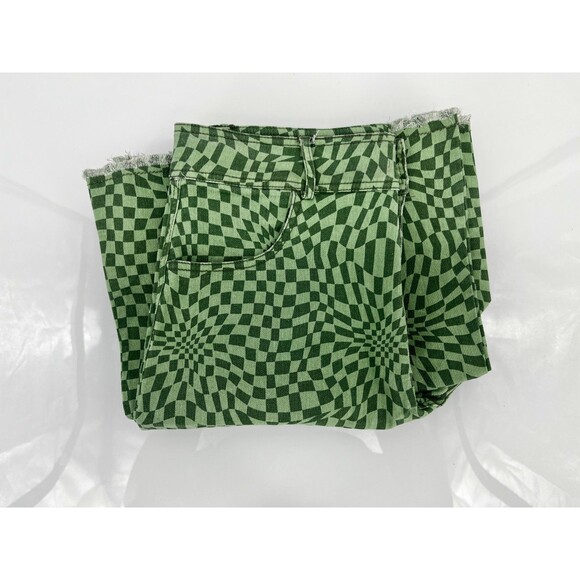 Women's Pants - miss love by Lala Green Checkered Flared Cargo Pants Size Medium - Picture 7 of 10